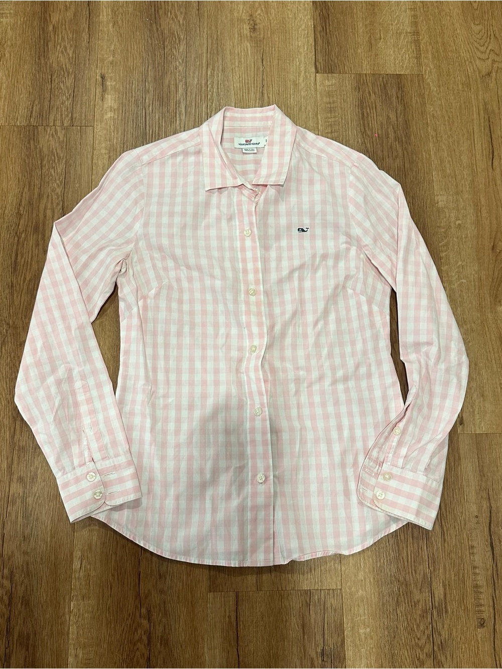 Vineyard Vines Pink and White Gingham Button-Down